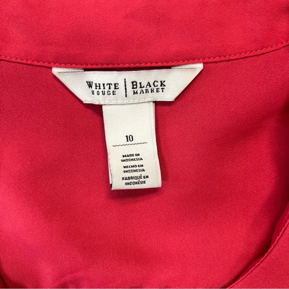 White House black market, coral button, front collared blouse SZ 10 - Picture 3 of 5